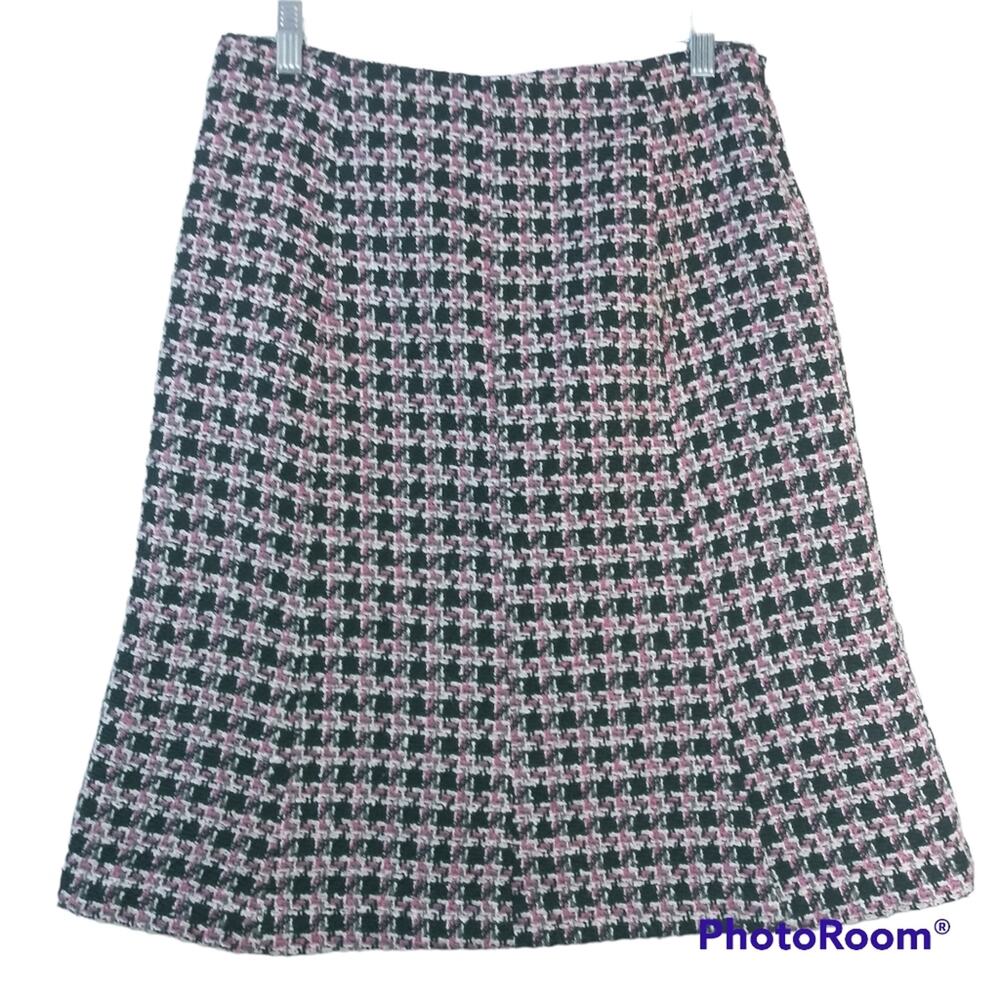 Uniform John Paul Richard Pink Black Houndstooth Trumpet Skirt Prep Size 4